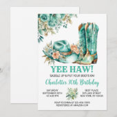 Invitation Russe Western Cowgirl fête d'anniversaire (Devant / Derrière)