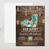 Invitation Russe Western Cowgirl fête d'anniversaire (Devant / Derrière)