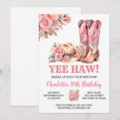 Invitation Russe Western Cowgirl fête d'anniversaire (Devant / Derrière)