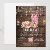 Invitation Russe Western Cowgirl fête d'anniversaire (Devant / Derrière)