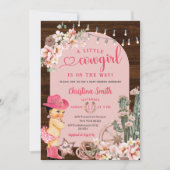 Invitation Russe Western Pink Boots Baby shower fille (Devant)