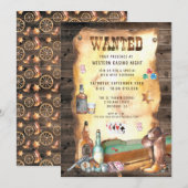 Invitation Russe Western Rodeo Cowboy Casino (Devant / Derrière)