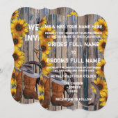 Invitation Russe western style cowboy mariage (Devant / Derrière)