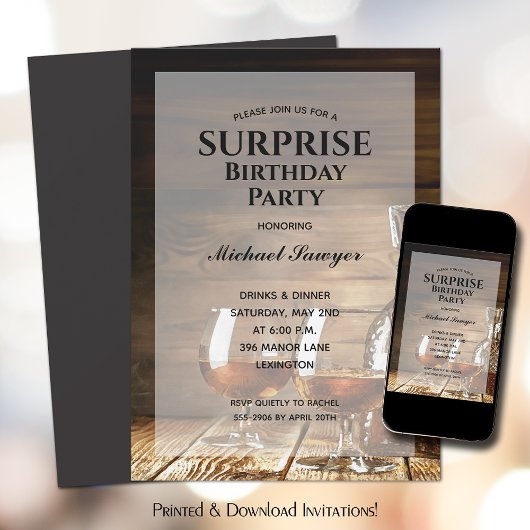 Invitation Russe Whiskey fête d'anniversaire