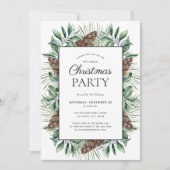 Invitation Russe Winter Fir Cone Fête (Devant)