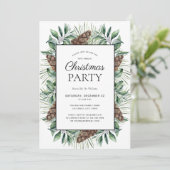 Invitation Russe Winter Fir Cone Fête (Debout devant)