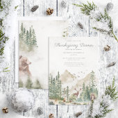 Invitation Russe Winter Mountain Thanksgiving Dîner