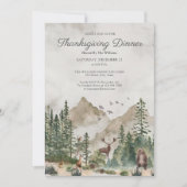 Invitation Russe Winter Mountain Thanksgiving Dîner (Devant)