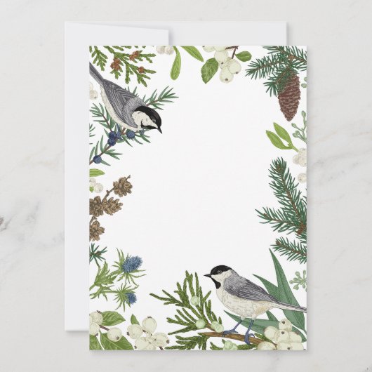 Invitation Russe Winter Nature & Pine Mariage (Dos)