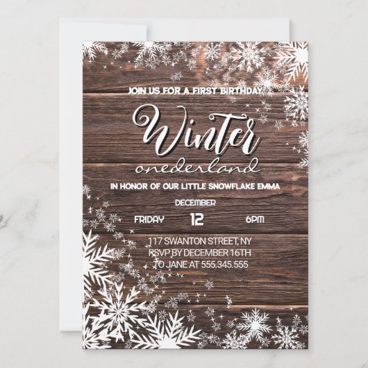 Invitation Russe Winter onederland 1er anniversaire (Devant)