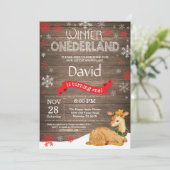 Invitation Russe Winter Onederland Cerf 1er anniversaire (Debout devant)
