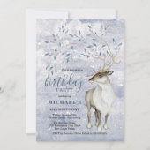 Invitation Russe Winter Reindeer fête d'anniversaire (Devant)