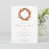 Invitation Russe Wreath Automne Thanksgiving Dîner (Debout devant)