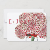 Invitation Russe Zinnia Red Mason Jar Wild Flower Mariage (Dos)