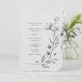Invitation Russie Silver Floral Mariage Inviter (Debout devant)
