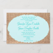 Invitation Russie : Un mariage bleu Burlap (Devant)