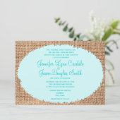 Invitation Russie : Un mariage bleu Burlap (Debout devant)