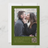 Invitation Rust Agate Olive Green Photo QR Code Mariage (Dos)