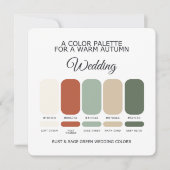 Invitation Rust and Sage Green Wedding Color Palette Card (Devant)