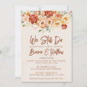 Invitation Rust Beige Floral Mariage Vow Renouvellement (Devant)