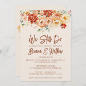Invitation Rust Beige Floral Mariage Vow Renouvellement (Devant / Derrière)