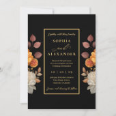 Invitation Rust & Bloom Automne Floral Mariage encadré (Devant)