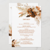 Invitation Rust Bohemian Et Pampas Grass Mariage Détails (Devant / Derrière)
