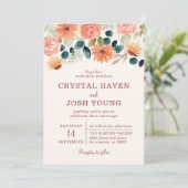 Invitation Rust Fall Floral Field Flowers Automne Mariage (Debout devant)