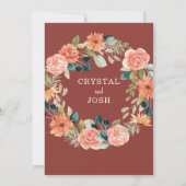 Invitation Rust Fall Floral Field Flowers Automne Mariage (Dos)