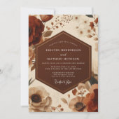 Invitation Rust Floral Autumn Romance Wedding (Devant)