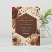 Invitation Rust Floral Autumn Romance Wedding (Debout devant)