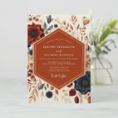 Invitation Rust Floral Harvest Wedding (Debout devant)