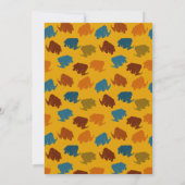 Invitation Rust & Gold Cartoon Wooly Mammoth fête d'anniversa (Dos)