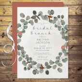 Invitation Rust & Green Eucalyptus Moderne Brunch nuptial