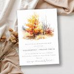 Invitation Rust Jaune automne paysage Plaid Anniversaire<br><div class="desc">Pour toute autre personnalisation ou tout autre élément correspondant,  n'hésitez pas à me contacter à l'adresse yellowfebstudio@gmail.com</div>