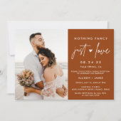 Invitation Rust Nothing Fancy Just Love Elopement Photo (Devant)