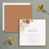 Invitation Rust Orange Aquarelle Botanique Bridal Brunch