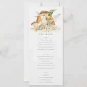 Invitation Rust Orange Champagne Fern Folid Menu Mariage (Devant)