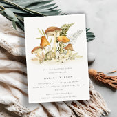 Invitation Rust Orange Champignons Fern Foliage Couples Douch