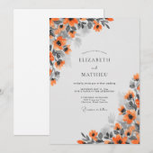 Invitation Rust Orange Elegant Autumnal Wedding (Devant / Derrière)