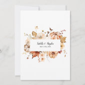 Invitation Rust Orange Terracotta Fall Floral Boho Mariage (Dos)