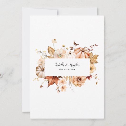 Invitation Rust Orange Terracotta Fall Floral Boho Mariage (Dos)