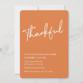 Invitation Rust Orange Thanksgiving Dîner (Devant)