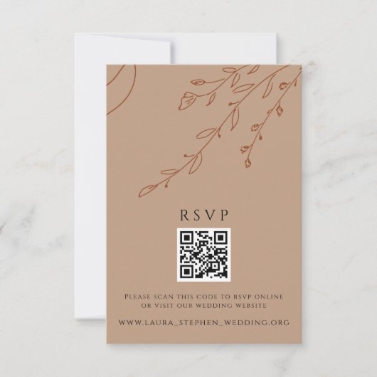 Invitation Rust RSVP Online QR Code Mariage site Web (Devant)
