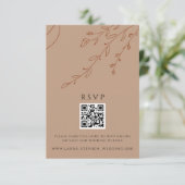 Invitation Rust RSVP Online QR Code Mariage site Web (Debout devant)