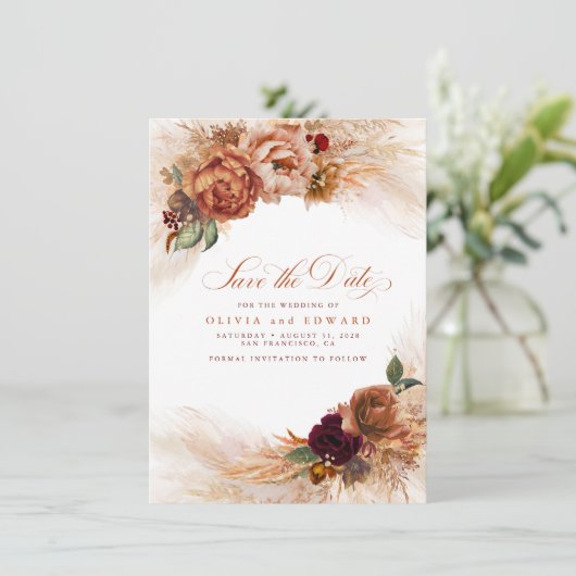 Invitation Rust Terracotta Burnt Orange Fall Enregistrer la d (Debout devant)