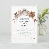 Invitation Rust Terracotta Fall Floral Arch Mariage (Debout devant)