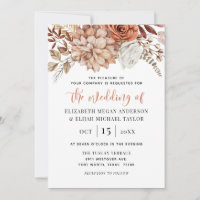 Rust Terracotta Fall Floral Boho Mariage