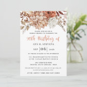 Invitation Rust Terracotta Fleurs d'automne 90e Anniversaire (Debout devant)