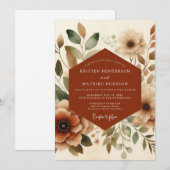 Invitation Rust Watercolor Bloom Wedding (Devant / Derrière)